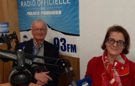 Andréa Ciobanu et Jacques Salvat au studio thononais de La Radio Plus